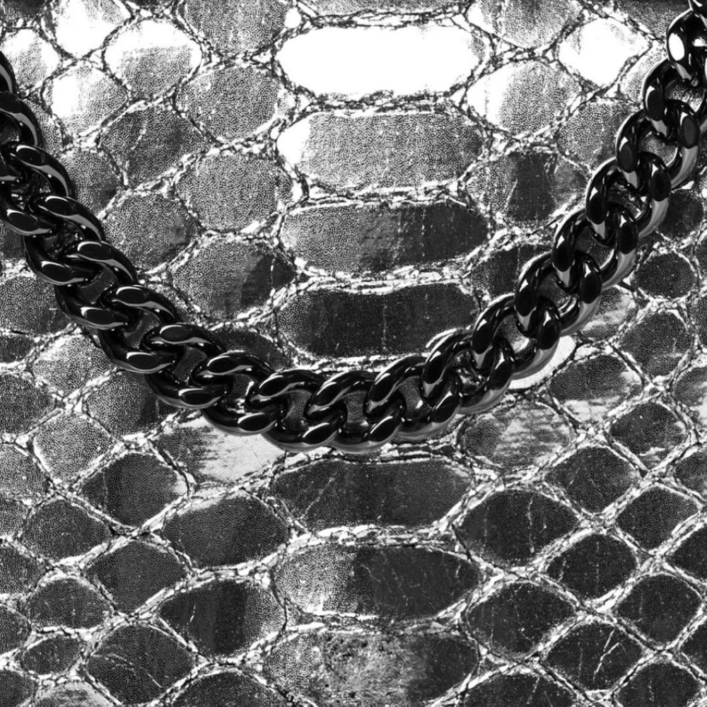 Stella McCartney Silver Python Embossed Leather F… - image 9